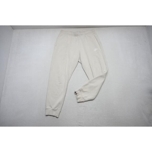 Nike Jogger Sweat Pants Tapered Cotton Blend Cream W/Pockets Mens Sz XL - Picture 2 of 14
